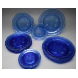 Royal Lace Cobalt Blue Depression Glassware, (17)