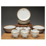 Gold-Trimmed Porcelain Sherbet Cups & Saucers, 19