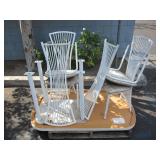 DINNING SET, TABLE AND 4 CHAIRS  (WHITE)