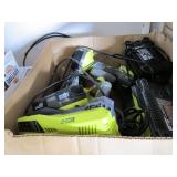 RYOBI DRILLS AND CHARGERS  ASSORTED