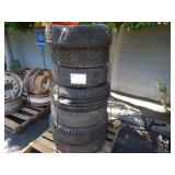 PALLET OF 7 USED TIRES MISC. SIZE AND MAKE