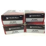 Four Boxes of 50 Federal 40 S&W Cartridges