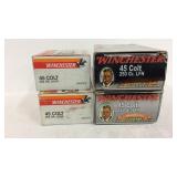 Four Boxes of 45 Colt Cartridges- 2 Boxes of