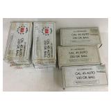 Seven Boxes of 50 45 Auto- 4 "Made in USA" and 3