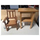 End table and small decorative rocking chair