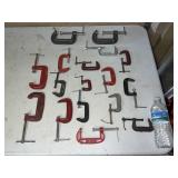 17 small sized C clamps