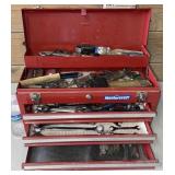 Mastercraft tool box filled w wrench & other tools