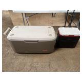 Coleman chest cooler, & small igloo cooler