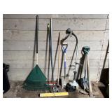Shovels, take, pickaxe, gas weed trimmer, & more