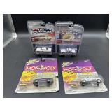 4 Die Cast Cars Cop Cars Monopoly New On Card