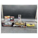 3 Die Cast Cars and Shot Glass
