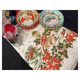 Vintage Christmas Party supplies Tablecloth misc
