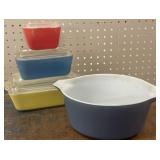 Vintage Pyrex Refrigerator Set & Blue Bowl