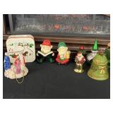 Vtg Christmas lot Napco bell, commodore figure