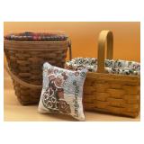 Longaberger 2 Baskets & Pillow