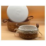 Longaberger baskets w/ protectors and lid