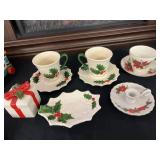 Lot of Vintage Christmas Ceramics cup & saucers