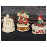 3 vintage Christmas music boxes schmid and more