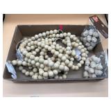 Lot of Wooden Bead Garlands & Acorns