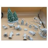 Lemax Lightup Christmas Tree & Porcelain Nativity