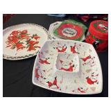 Lot of vintage Christmas Tablewares MCM Chip/dip