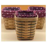 Lot of 3 Longaberger Baskets w/Red liners