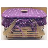 Longaberger Cake Pie Carrier Basket Red Liner