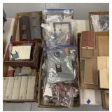 5 flats of model train accessories