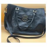 Tory Burch black Pebble Leather Purse