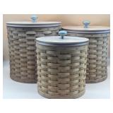 Lot of 3 Longaberger Canister Baskets