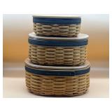 Lot of 3 Longaberger Harmony Stacking Baskets