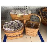Lot of 3 Longaberger Baskets Lavender Floral