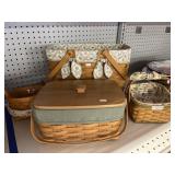 Lot of five Longaberger baskets, magazine