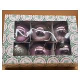 Box of 6 very large Pink Mercury Glass Ornaments
