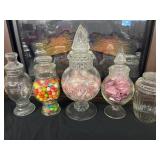 Lot of 5 Vintage glass Candy containers Jars