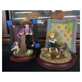 Lot of 2 Amish Heritage Collection Quilt Figures