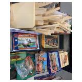 6 flats of assorted train accessories