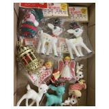 Lot of vintage Christmas ornaments deer