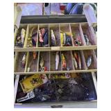 Tackle box full of vintage lures and tackle