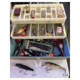 Tackle box full of vintage lures and tackle