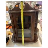 Hanging Curio Cabinet & Wooden Shelf