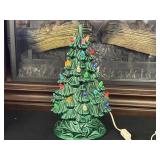12" vintage Ceramic lighted Christmas Tree