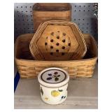 Lot of Longaberger Baskets and Pottery Crock
