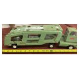 Metal Tonka truck and trailer