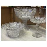 Hawked crystal compotes & straus crystal bowl