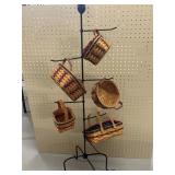 Wrought Iron Tree & 5 Longaberger Baskets