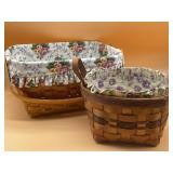 2 Longaberger Baskets w/liners