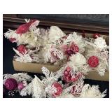 Box of vintage Christmas Floral picks white & pink