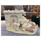 Vintage Santa Claus fireplace ceramic statue