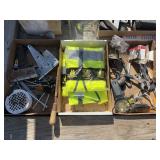 2 flats misc tools & flat of 3 high visibility